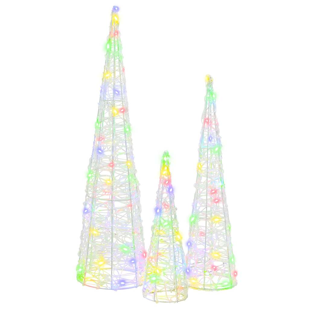 Albero di Natale 3 pcs Multicolore 20 x 20 x 80 cm Acrilico | homemem39
