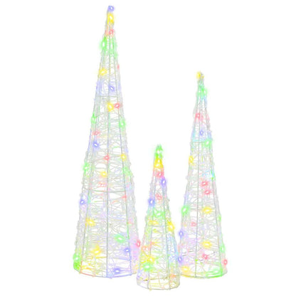 Albero di Natale 3 pcs Multicolore 20 x 20 x 80 cm Acrilico | homemem39