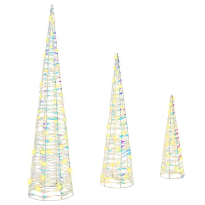 Albero di Natale 3 pcs Bianco caldo 20 x 20 x 80 cm PET | homemem39