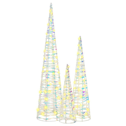Albero di Natale 3 pcs Bianco caldo 20 x 20 x 80 cm PET | homemem39