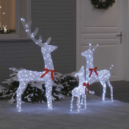 Famiglia di renne 3 pcs Bianco freddo 68 x 26 x 127 cm Tessuto | homemem39