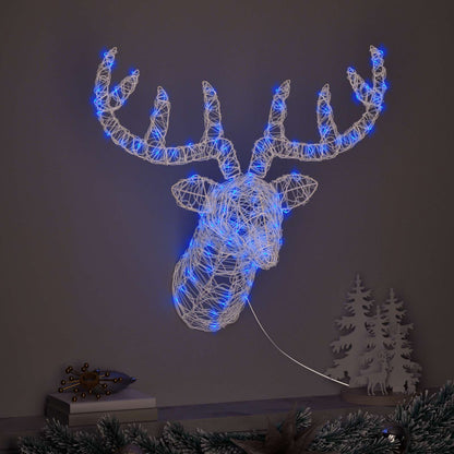 Testa di Renna con 140 LED Blu 68 x 36,5 x 62,5 cm Acrilico | homemem39