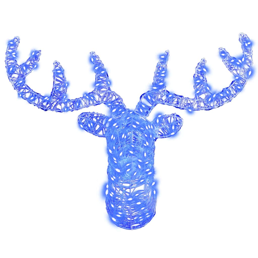Testa di Renna con 140 LED Blu 68 x 36,5 x 62,5 cm Acrilico | homemem39
