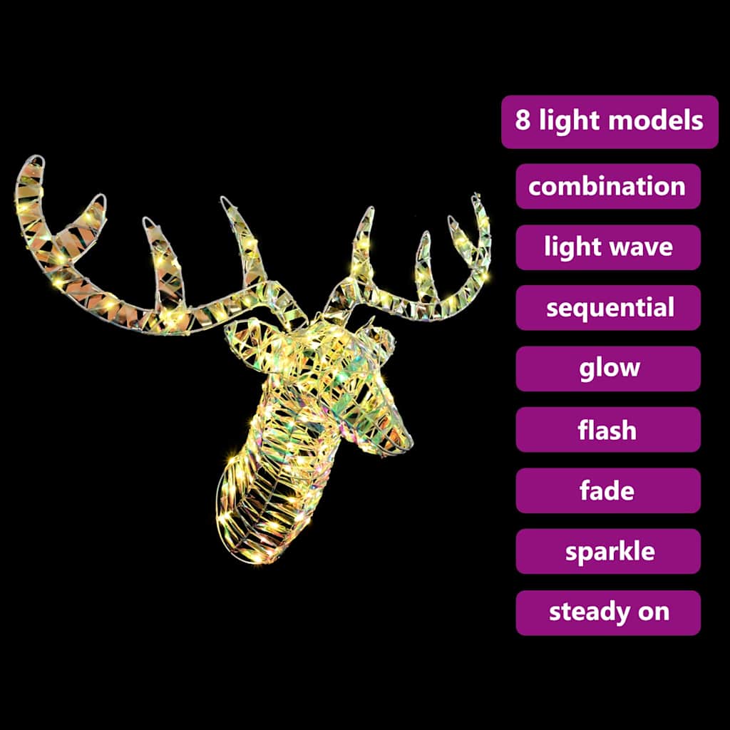 Slitta trainata da renna Bianco caldo 68 x 36.5 x 62.5 cm PET