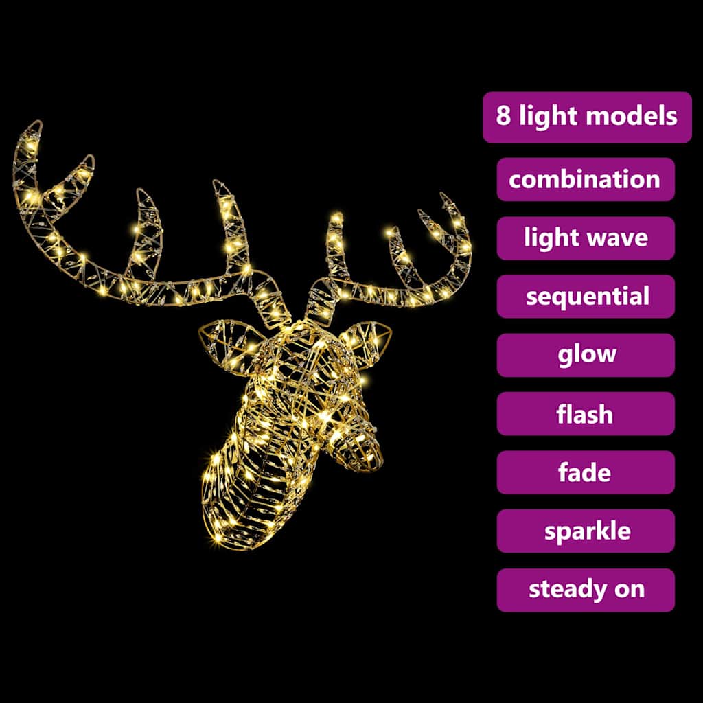 Slitta trainata da renna con 140 LED Bianco caldo Rattan | homemem39