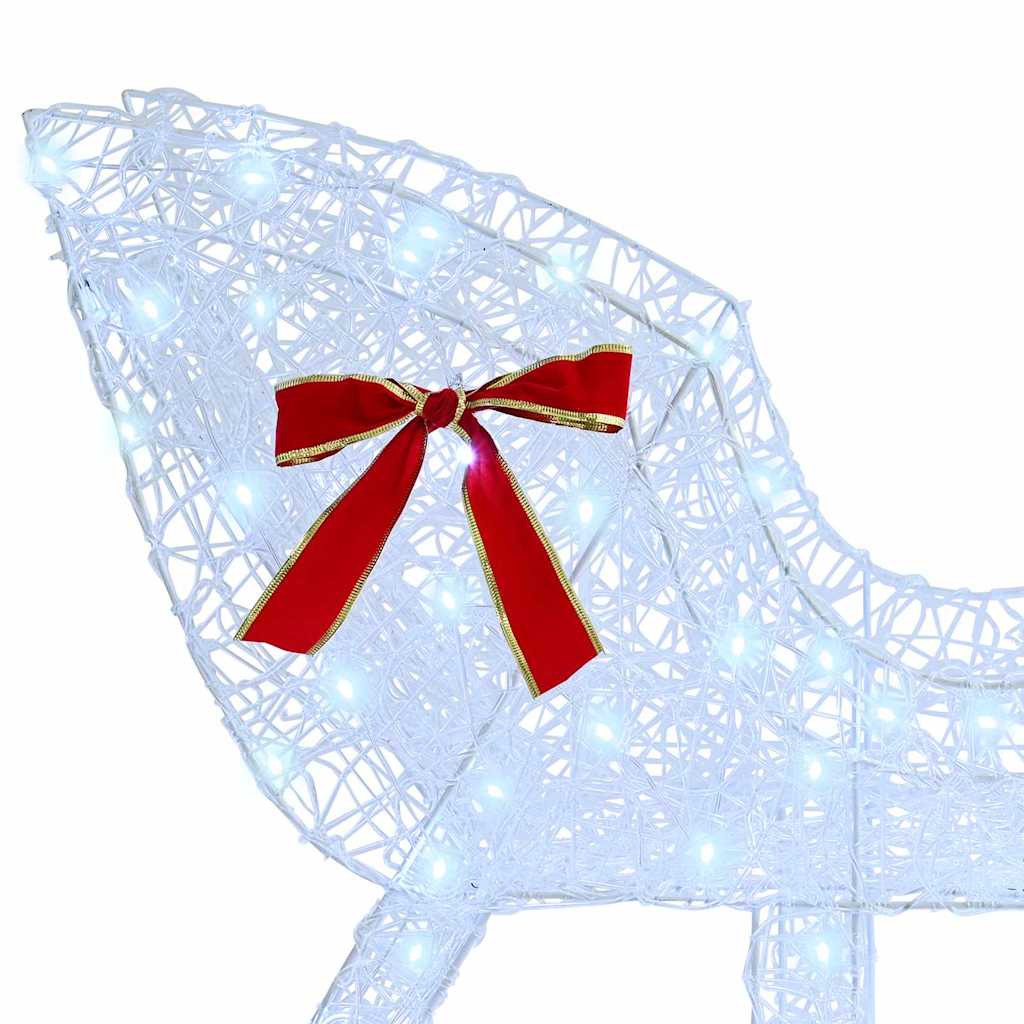 Slitta trainata da renna Bianco freddo 70 x 26 x 130 cm | homemem39