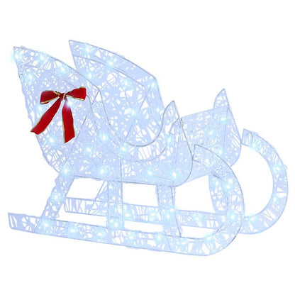 Slitta trainata da renna Bianco freddo 70 x 26 x 130 cm | homemem39