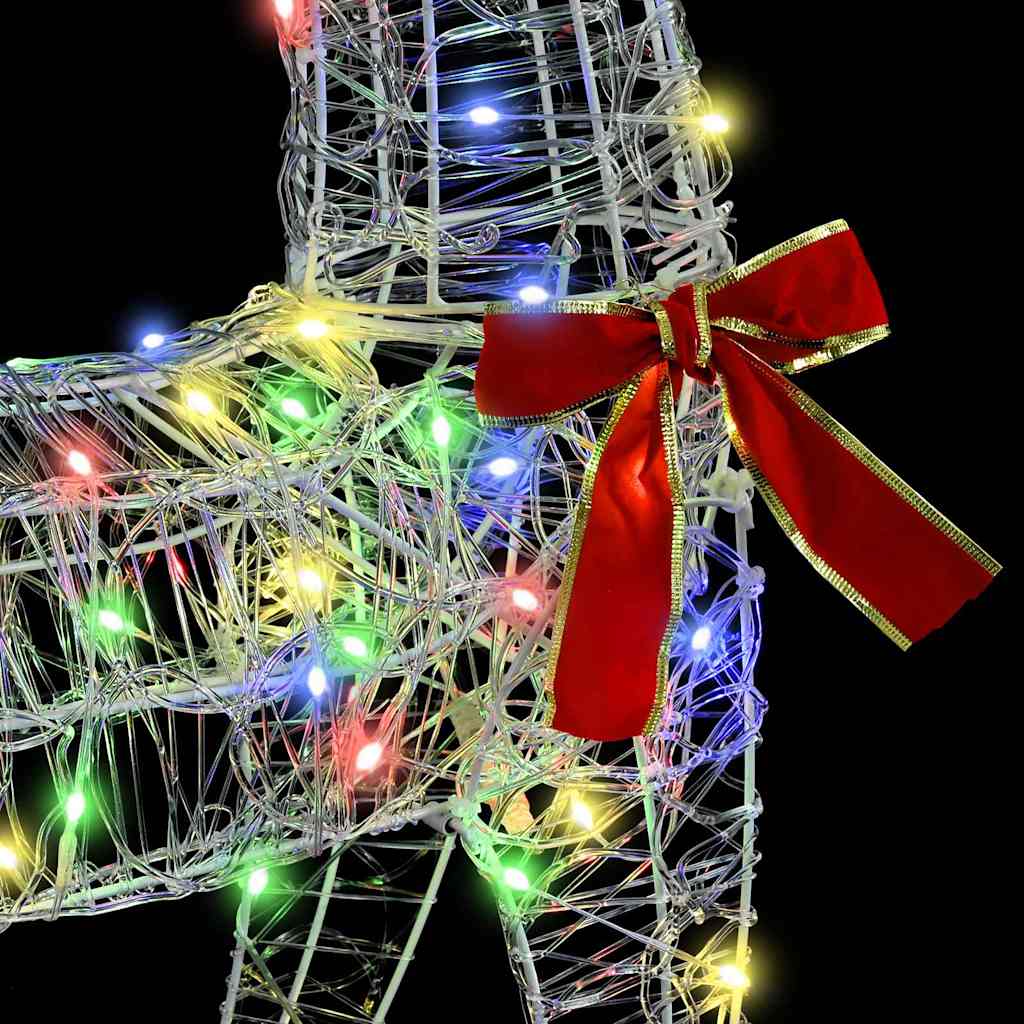 Slitta trainata da renna colorato 70 x 26 x 129 cm Acrilico