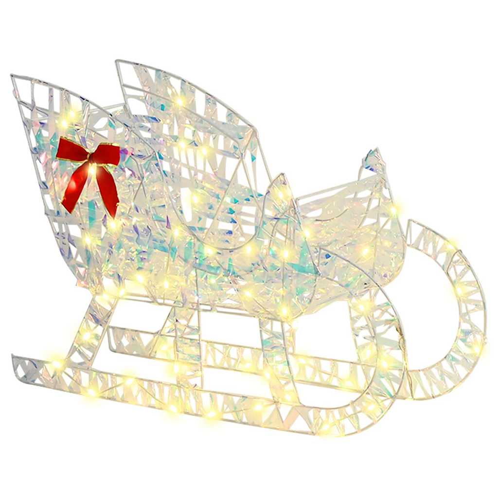 Slitta trainata da renna Bianco caldo 70 x 26 x 129 cm PET | homemem39