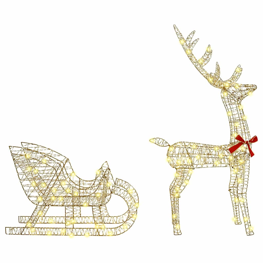 Slitta trainata da renna Bianco caldo 70 x 26 x 129 cm PET | homemem39
