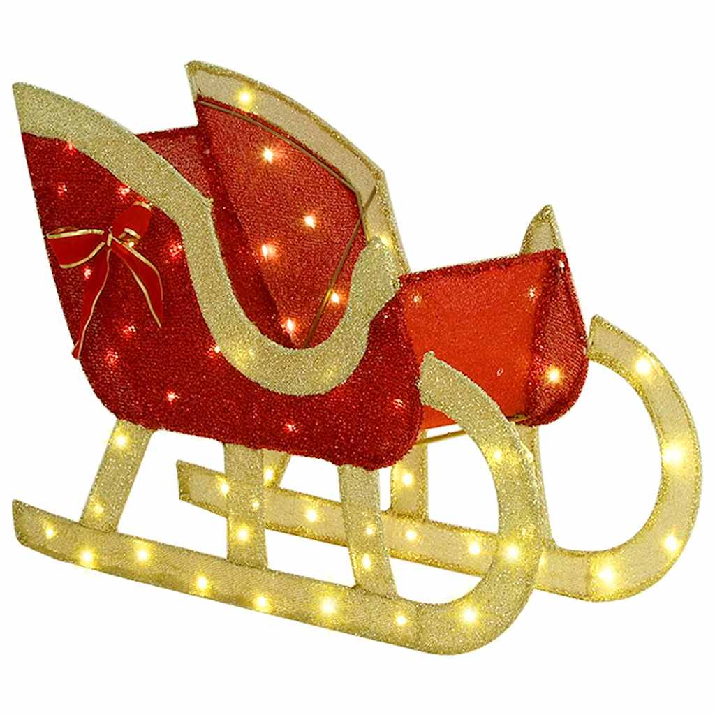 Slitta trainata da renna con 200 LED Bianco caldo Tessuto | homemem39
