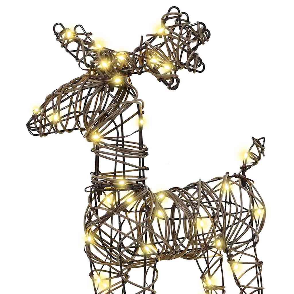 Slitta trainata da renna Bianco caldo 53 x 28 x 33 cm Rattan