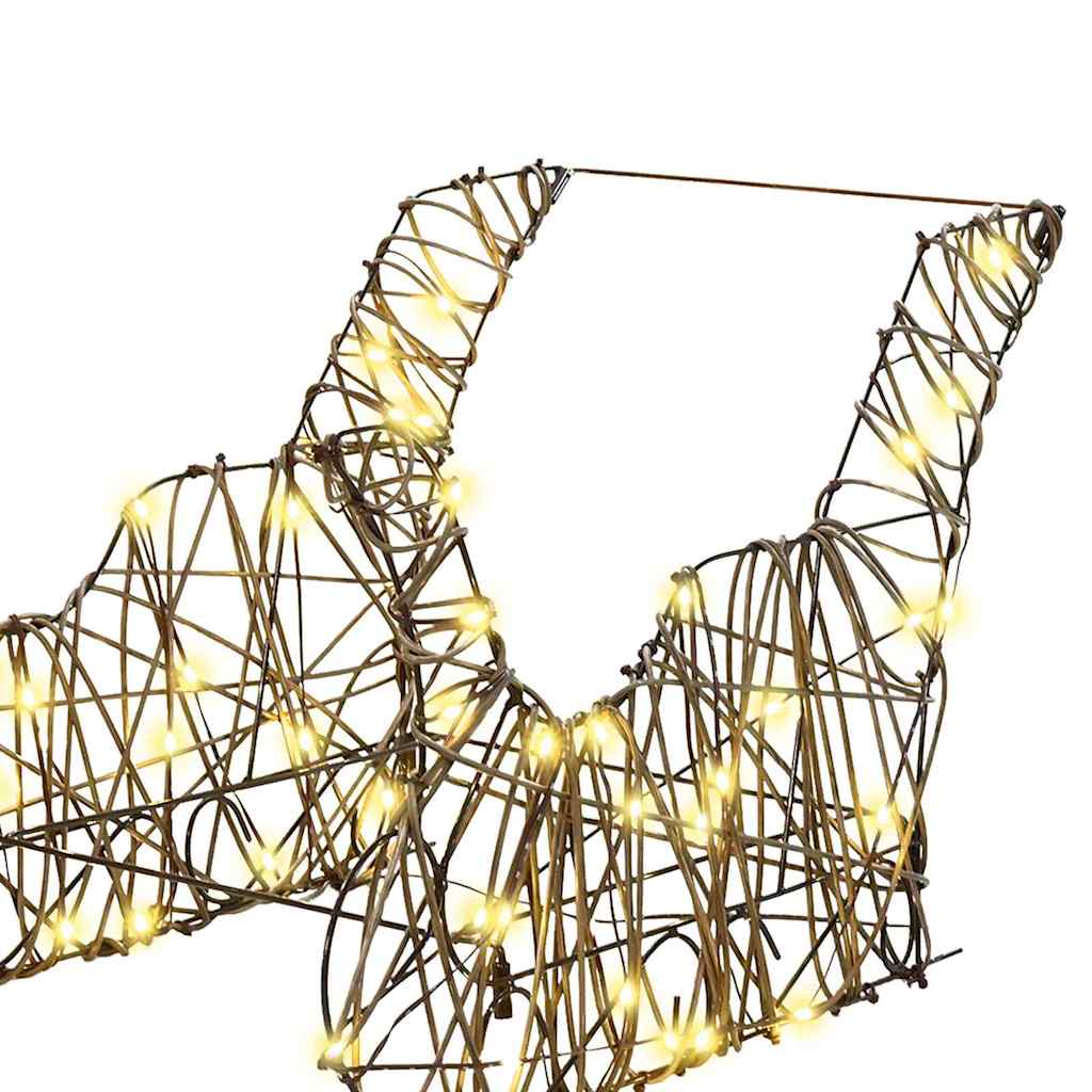 Slitta trainata da renna Bianco caldo 53 x 28 x 33 cm Rattan