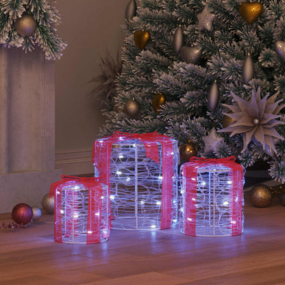 Decorazione Scatola Regalo 3 pcs Bianco freddo 20 x 20 x 21 cm