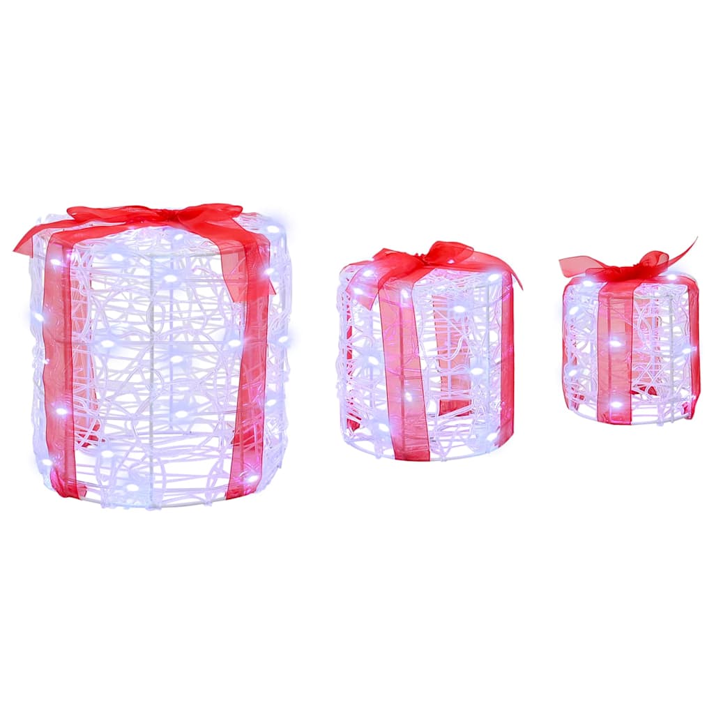 Decorazione Scatola Regalo 3 pcs Bianco freddo 20 x 20 x 21 cm