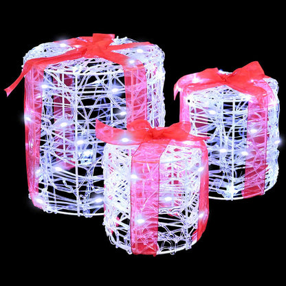 Decorazione Scatola Regalo 3 pcs Bianco freddo 20 x 20 x 21 cm