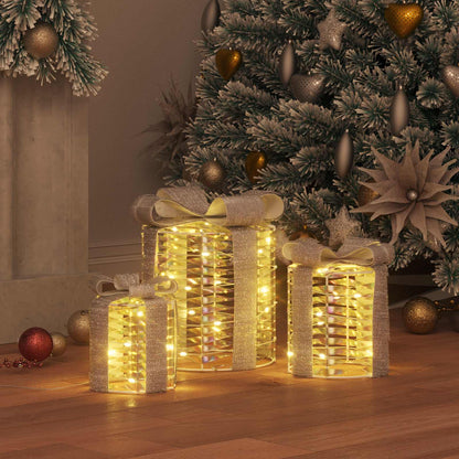 Decorazione Scatola Regalo con 60 LED 3 pcs 20 x 20 x 20 cm PET