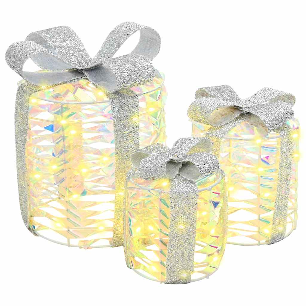Decorazione Scatola Regalo con 60 LED 3 pcs 20 x 20 x 20 cm PET