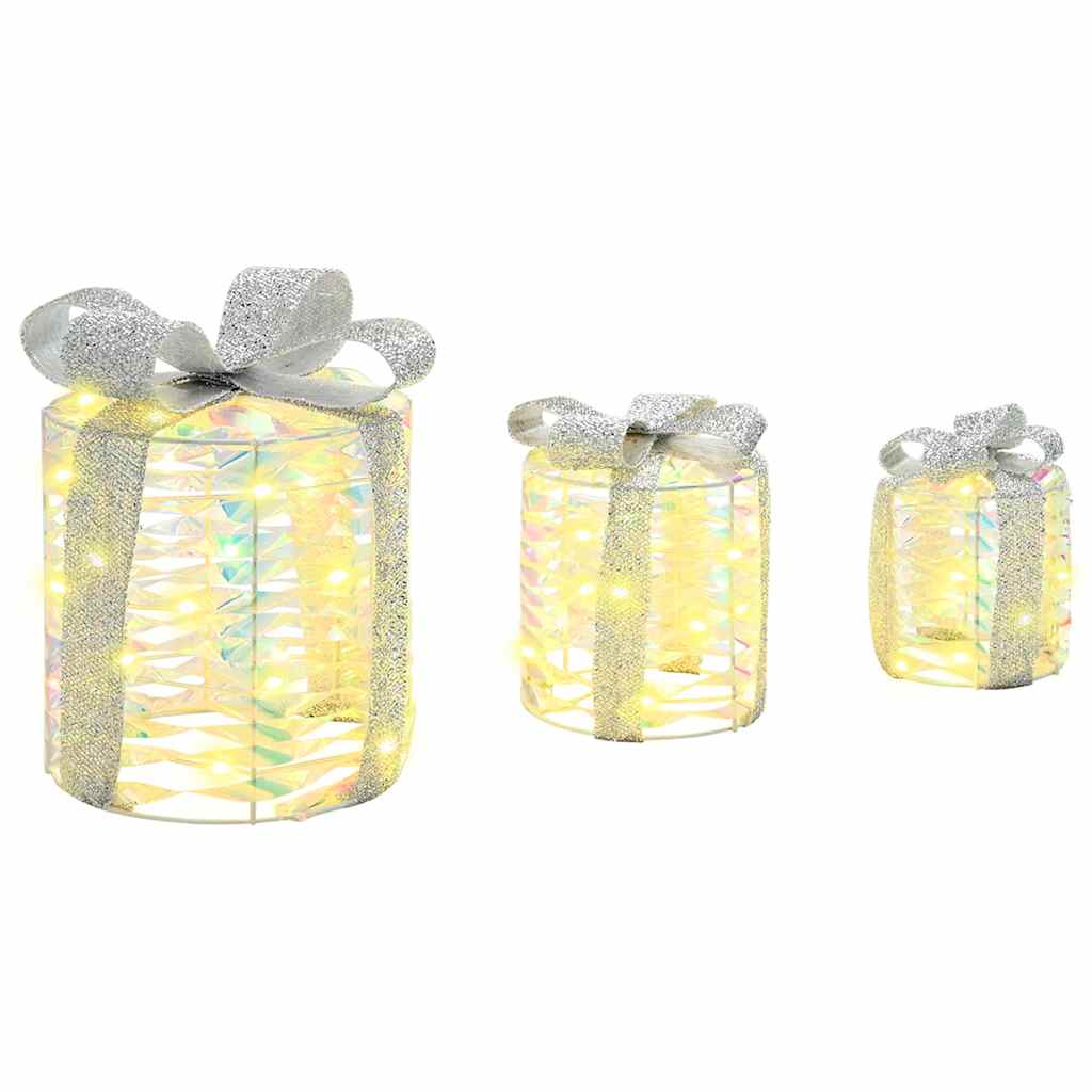 Decorazione Scatola Regalo con 60 LED 3 pcs 20 x 20 x 20 cm PET
