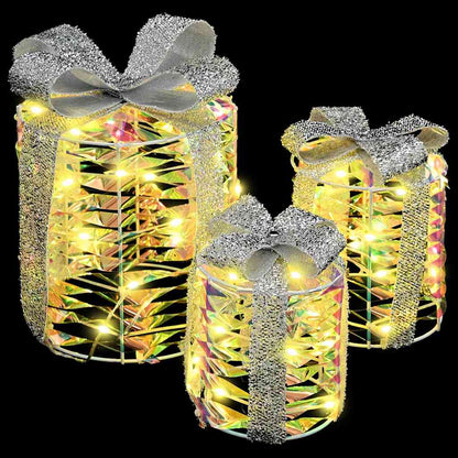 Decorazione Scatola Regalo con 60 LED 3 pcs 20 x 20 x 20 cm PET