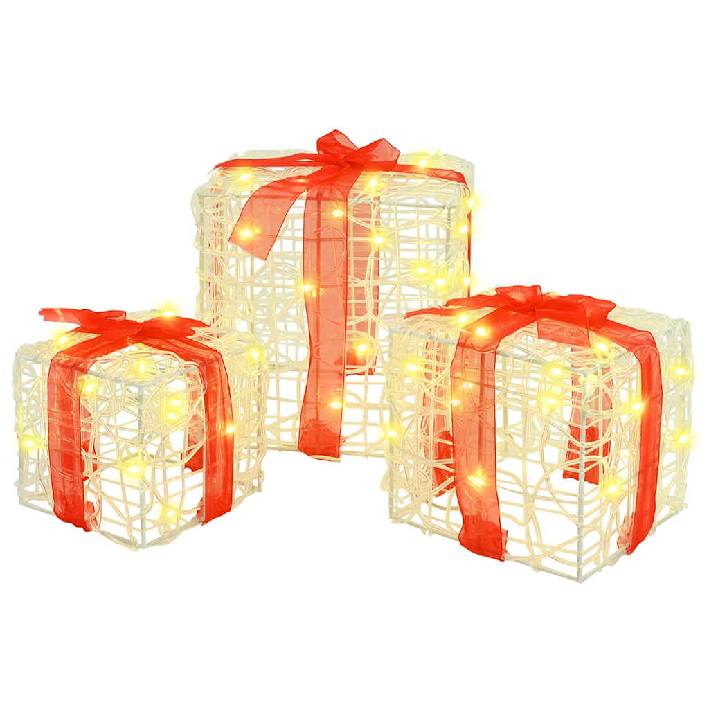 Scatola Regalo 3 pcs Bianco caldo 20 x 20 x 20 cm Acrilico | homemem39