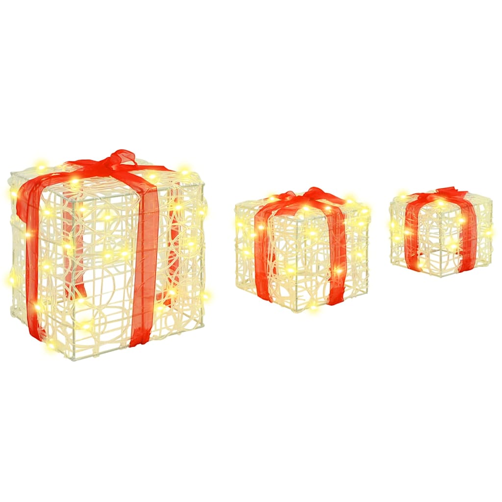 Scatola Regalo 3 pcs Bianco caldo 20 x 20 x 20 cm Acrilico | homemem39
