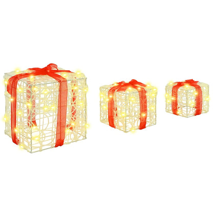Scatola Regalo 3 pcs Bianco caldo 20 x 20 x 20 cm Acrilico | homemem39