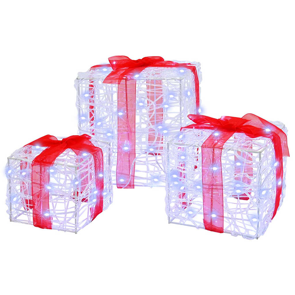 Scatola Regalo 3 pcs Bianco freddo 20 x 20 x 20 cm Acrilico | homemem39