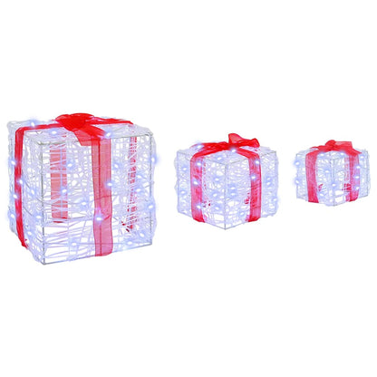 Scatola Regalo 3 pcs Bianco freddo 20 x 20 x 20 cm Acrilico | homemem39