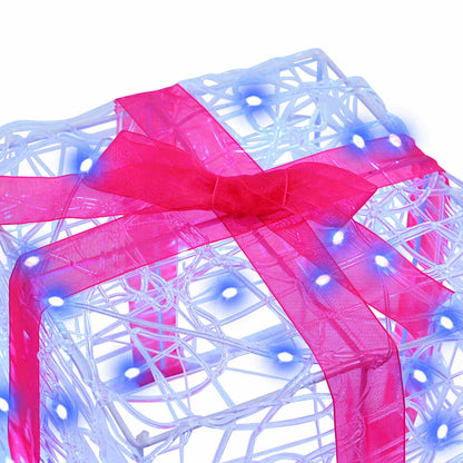 Scatola Regalo con 60 LED 3 pcs Blu 20 x 20 x 20 cm Acrilico | homemem39