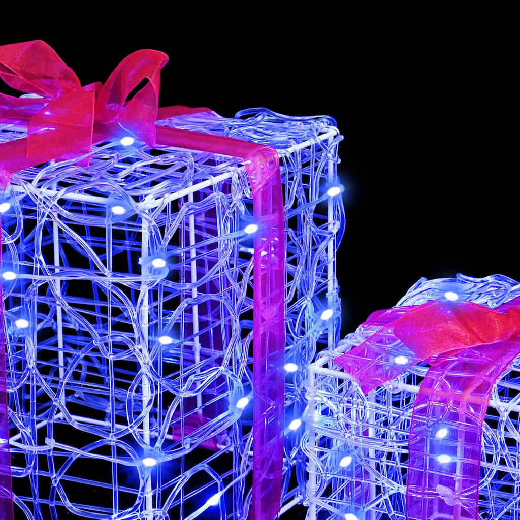 Scatola Regalo con 60 LED 3 pcs Blu 20 x 20 x 20 cm Acrilico | homemem39