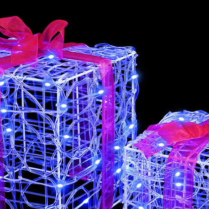 Scatola Regalo con 60 LED 3 pcs Blu 20 x 20 x 20 cm Acrilico | homemem39
