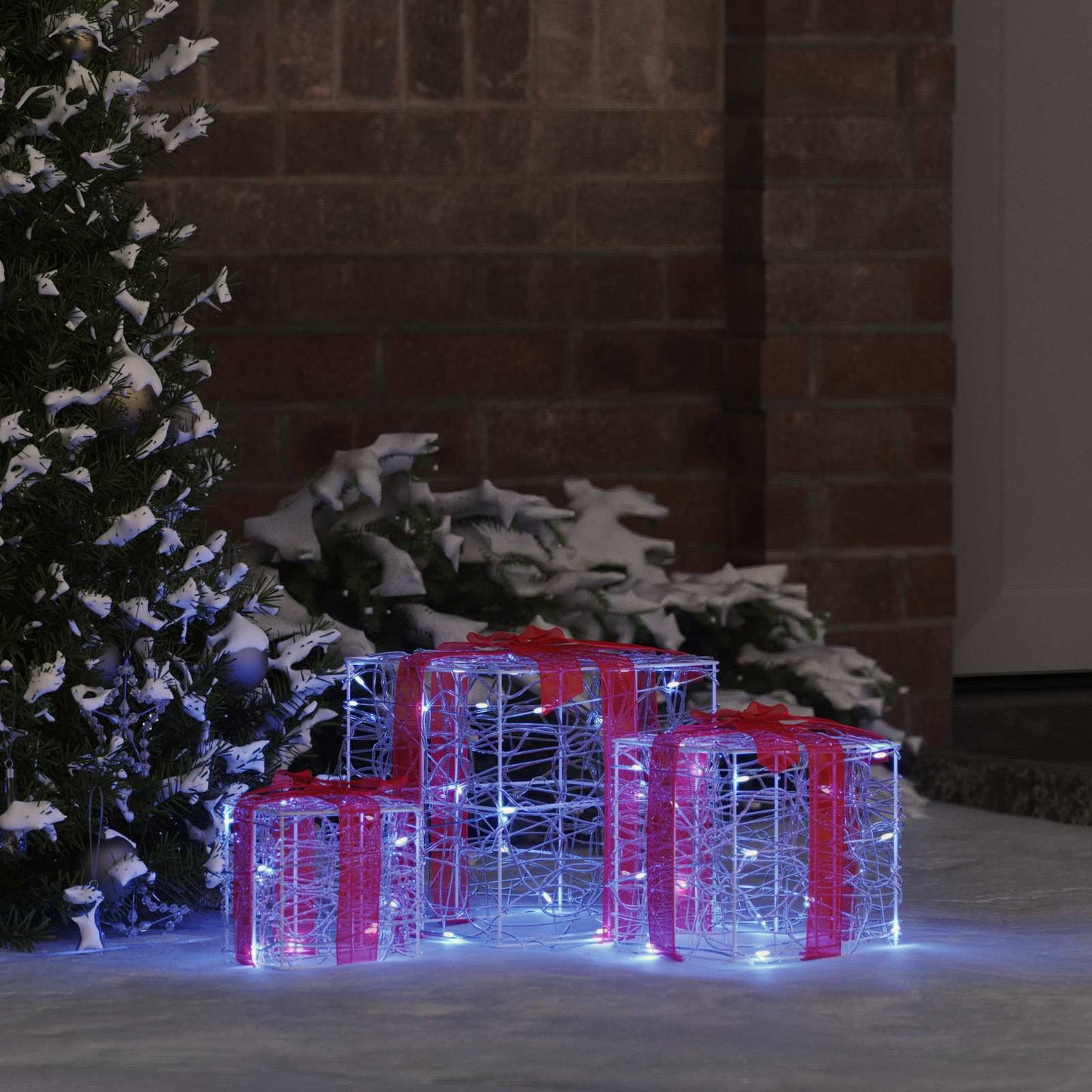 Scatola Regalo con 60 LED 3 pcs Blu 20 x 20 x 20 cm Acrilico | homemem39