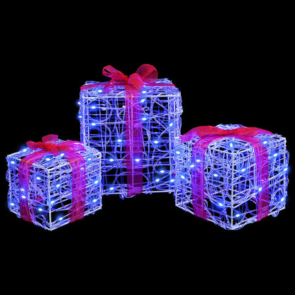 Scatola Regalo con 60 LED 3 pcs Blu 20 x 20 x 20 cm Acrilico | homemem39
