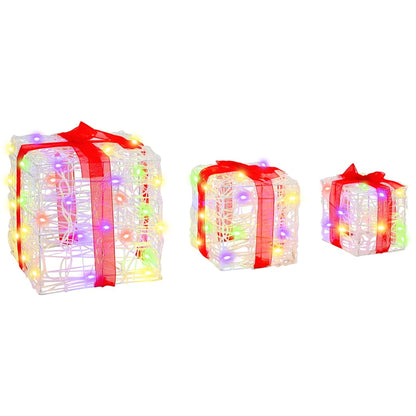 Scatola Regalo 3 pcs Multicolore 20 x 20 x 20 cm Acrilico | homemem39