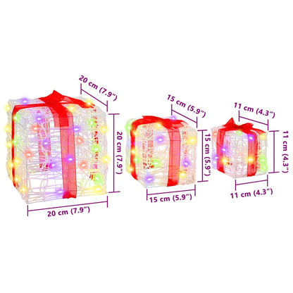 Scatola Regalo 3 pcs Multicolore 20 x 20 x 20 cm Acrilico | homemem39