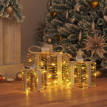 Scatola Regalo 3 pcs Bianco caldo 20 x 20 x 20 cm PET