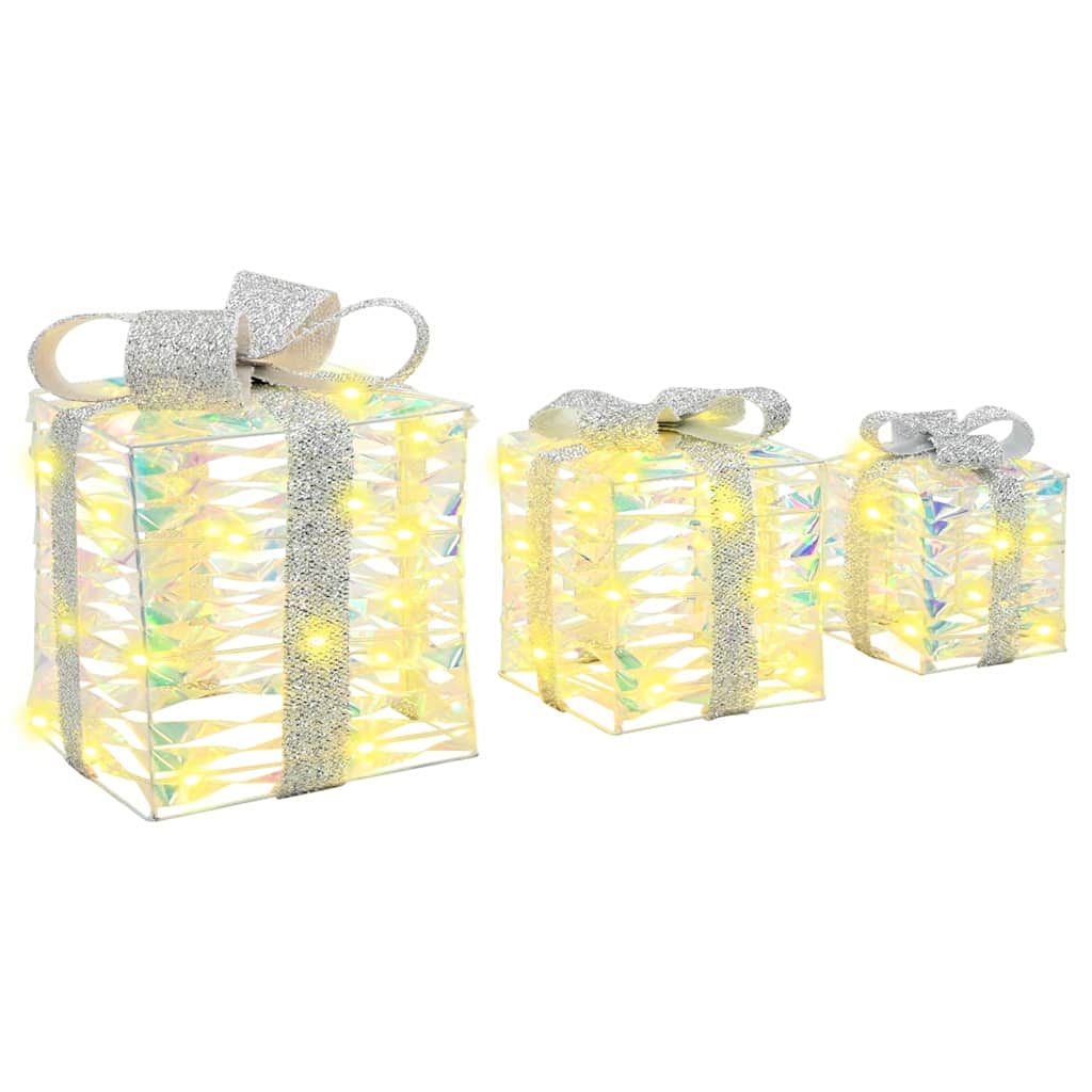 Scatola Regalo 3 pcs Bianco caldo 20 x 20 x 20 cm PET | homemem39