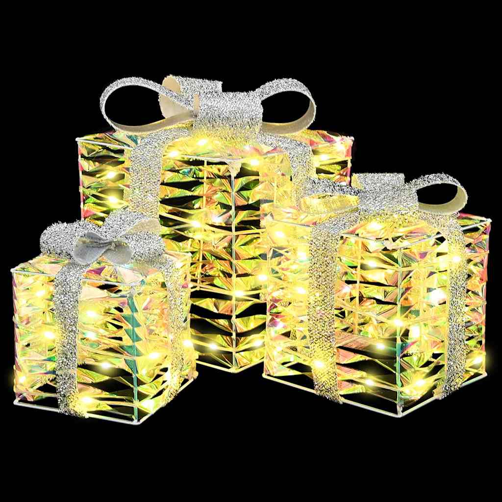 Scatola Regalo 3 pcs Bianco caldo 20 x 20 x 20 cm PET | homemem39