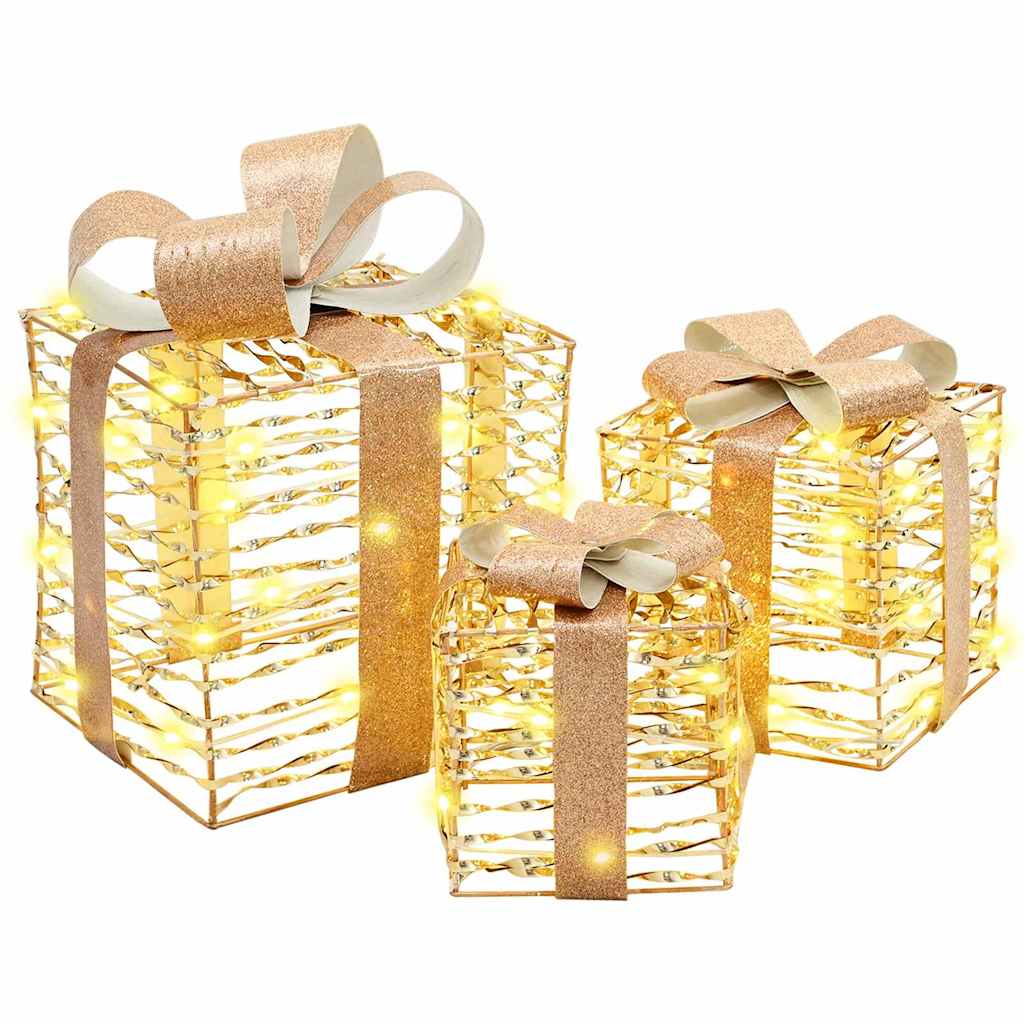 Scatola Regalo 3 pcs Bianco caldo 20 x 20 x 20 cm PET | homemem39