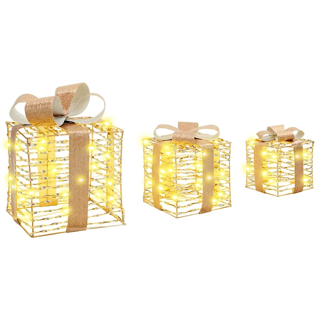 Scatola Regalo 3 pcs Bianco caldo 20 x 20 x 20 cm PET | homemem39