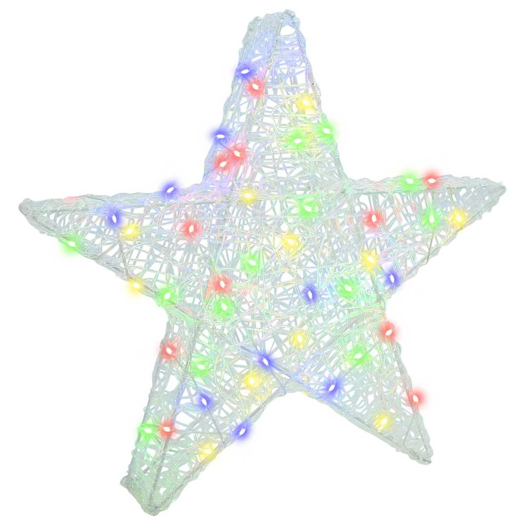 Stella 3D con 50 LED Multicolore 55 x 53.5 x 10 cm Acrilico | homemem39