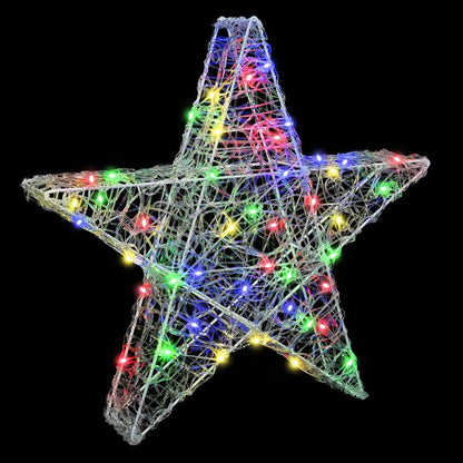 Stella 3D con 50 LED Multicolore 55 x 53.5 x 10 cm Acrilico | homemem39