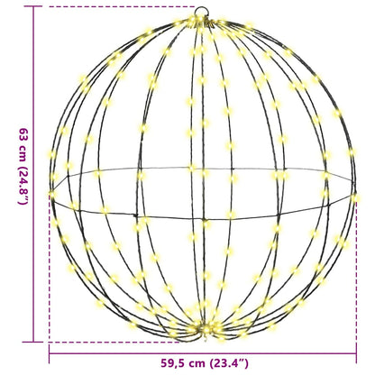Palla con 384 LED 2 pcs Bianco caldo 60 cm Metallo