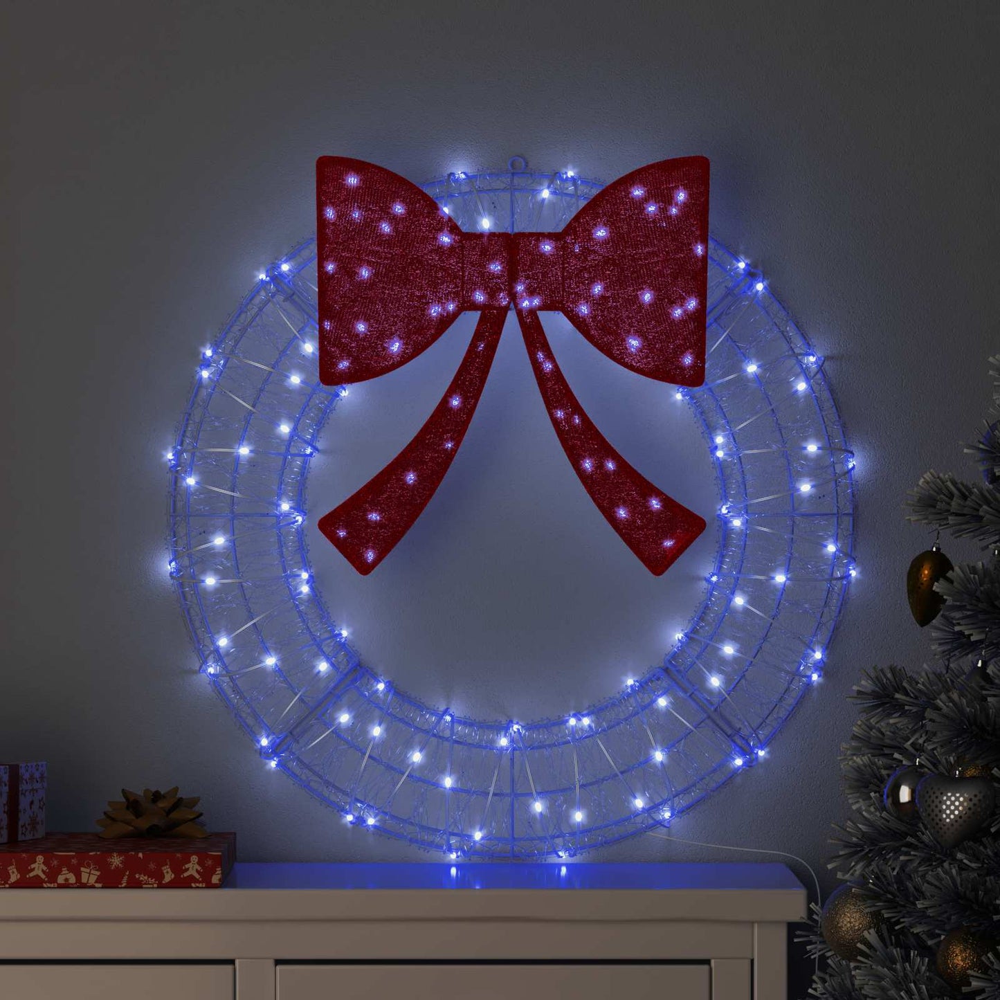 Corona con 60 LED Blu 76 x 76 x 8,5 cm Acrilico | homemem39