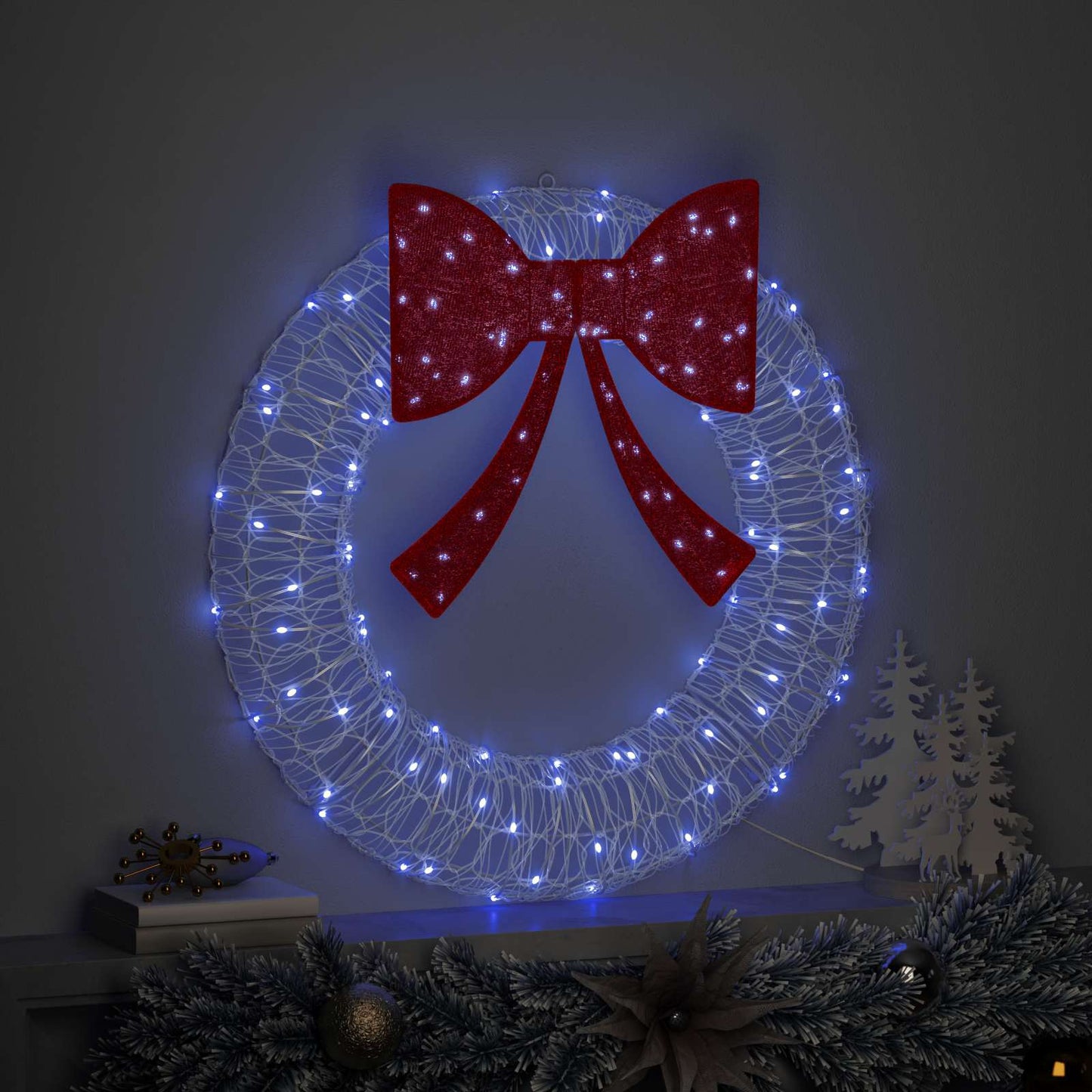 Corona con 60 LED Blu 76 x 76 x 8,5 cm Acrilico | homemem39
