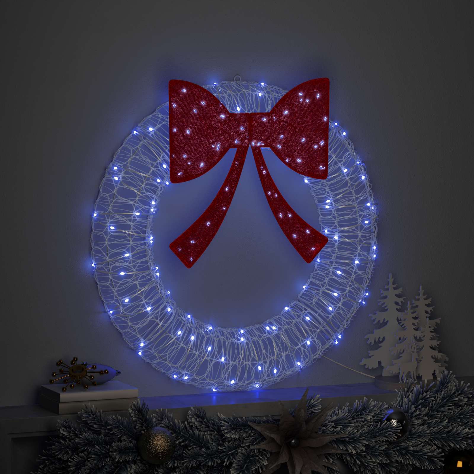 Corona con 60 LED Blu 76 x 76 x 8,5 cm Acrilico | homemem39