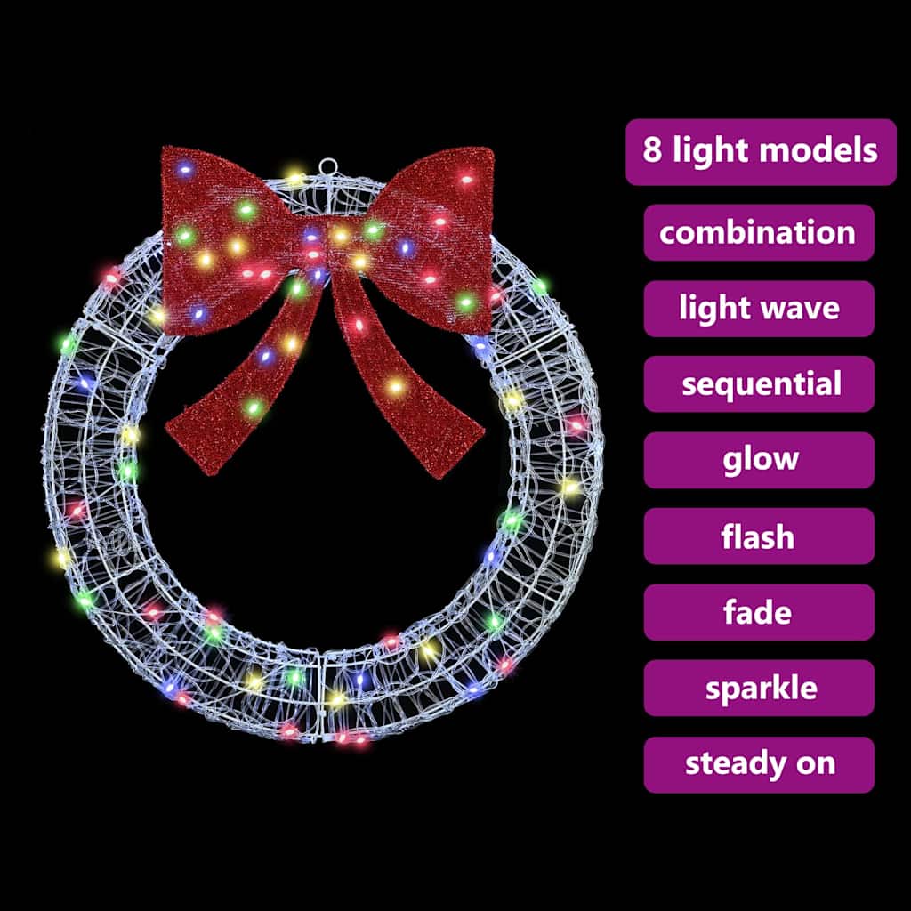 Corona con 60 LED Multicolore 76 x 76 x 8,5 cm Acrilico | homemem39