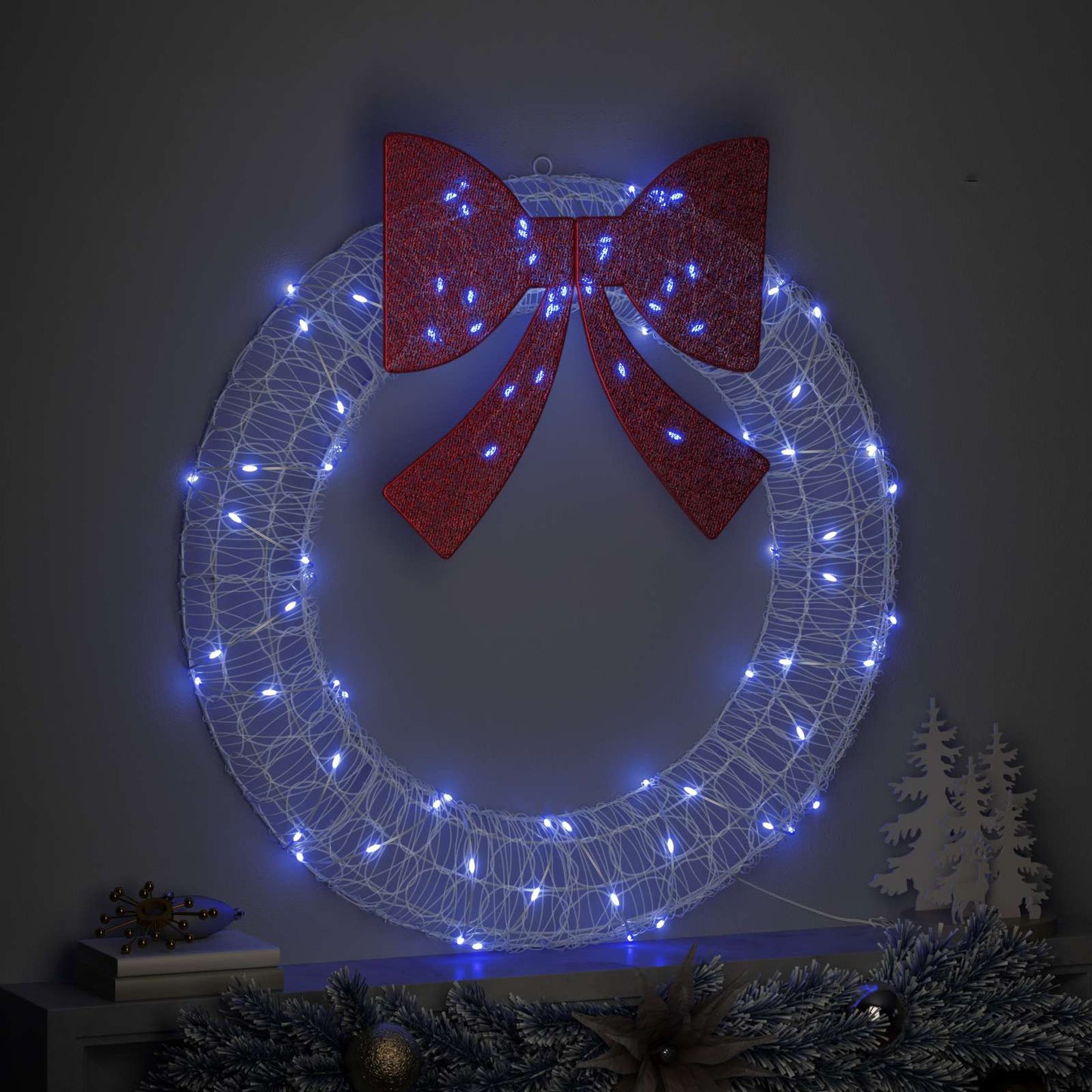 Corona con 80 LED Blu 92 x 92 x 9,5 cm Acrilico | homemem39