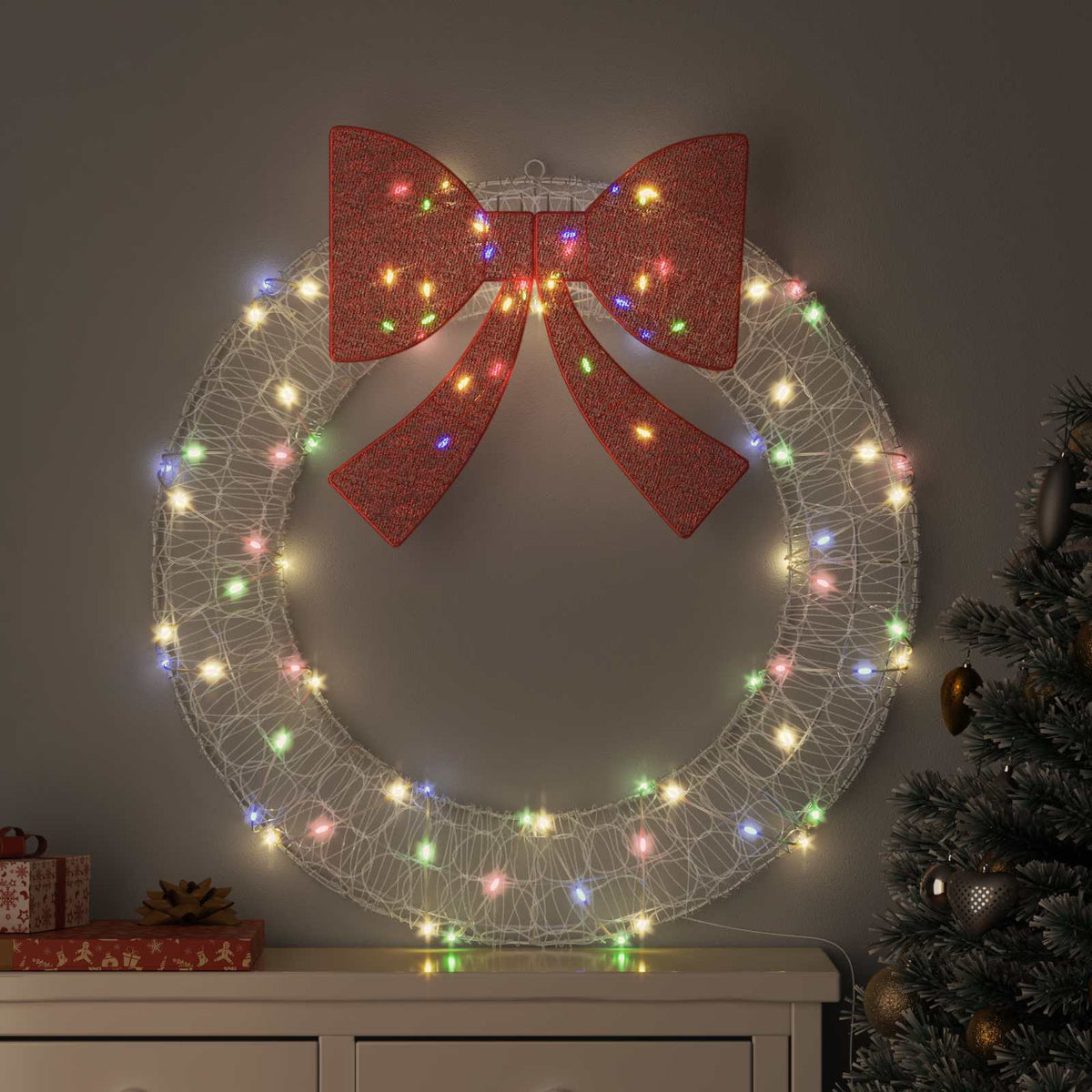 Corona con 80 LED Multicolore 92 x 92 x 9,5 cm Acrilico | homemem39